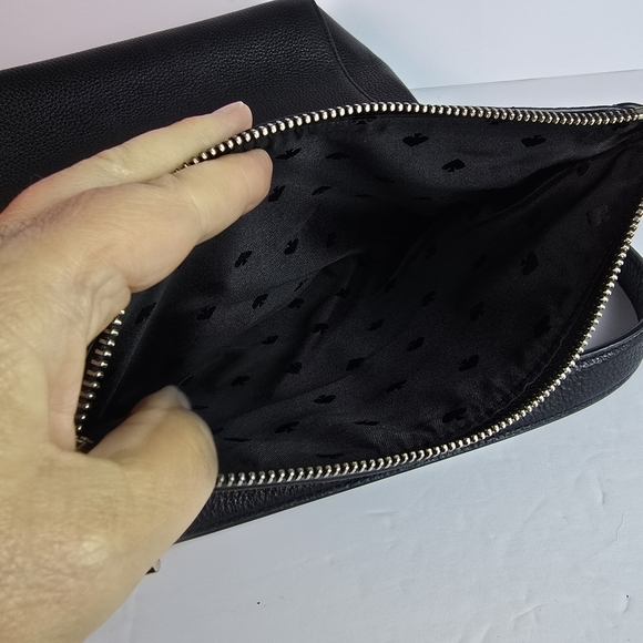 Kate Spade Leila Black Pebbled Leather Flap Shoulder Bag Extra Crossbody Strap - Picture 5 of 16